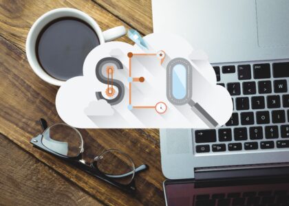 Team of digital marketing experts working at a top SEO agencies in Dubai, analyzing website performance and keyword rankings on screen