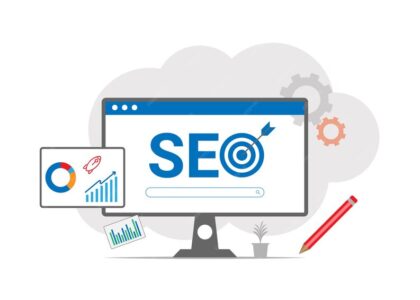 A professional web optimisation agency analyzing website performance data on a screen to improve organic search rankings.